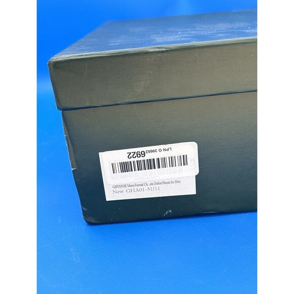 Gifennse Size 11 Black Leather Chelsea Boots Wingtip Formal Lace Up Size 11 - Picture 7 of 8